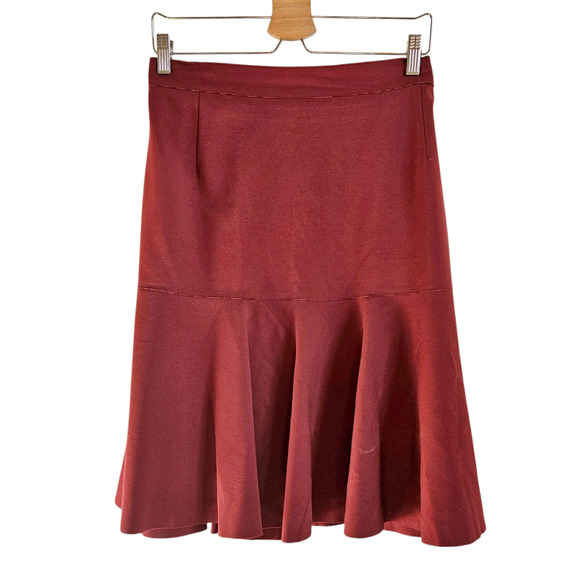 Akris Punto Flare Jersey Skirt Burgandy Red Size US 14 - Picture 4 of 10